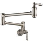 Delta Faucet Traditional Wall-Mount Pot Filler Faucet, Stainless 1177LF-SS