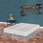Continental Sleep Continental Sleep, 4" Fully Assembled Split Box Spring/Foundation Fabric Stretch Knit, Grey and White, King Size, King Size, Grey and White