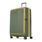 Aristocrat Solana Check-in Trolley Bag 75cm | Large | Hard Luggage | 8-Wheel Suitcase with Front Opening for Business Travel | TSA Lock with Anti-Theft Zipper | 3 Years International Warranty (Green)