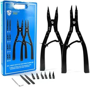 SMOTIVEPRO 16" Snap Ring Pliers Set，2 Piece Internal and External Snap-Ring Pliers Tool Set Heavy Duty, Retaining Ring With Replacement Tips