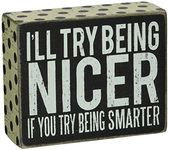 Primitives by Kathy 21368 Polka Dot Trimmed Box Sign, 4 x 5-Inches, Being Nicer