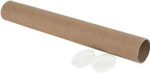 MT Products Kraft Mailing & Shipping Tubes with White End Caps "2 x 15" – Durable Cardboard Storage Tubes (Pack of 10)