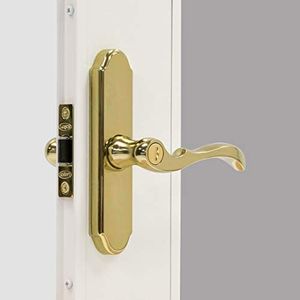 Larson Certified Storm Door M2 Mortise Brass Handle Set, Storm Door Handle Replacement with Keyed Deadbolt