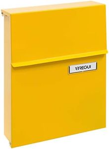 ARREGUI Line E6808 Galvanised Steel Letterbox Size S (DIN A5 Post), Wall Letter Box for Outdoor Use, Post Box with Protective Flap, Weather-Resistant, Easy Assembly, 2 Keys, Yellow