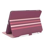 Speck Products Balance Folio Print iPad (2019/2020) Case and Stand, Crimson Forest Stripes/Lush Burgundy