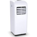 COSTWAY 8000 BTU Portable Air Conditioner, 3-in-1 Air Cooler w/Built-in Dehumidifier, Fan Mode, Sleep Mode, Remote Control& LED Display, Rooms Up to 230+ Sq. ft, for Home Office (White-80000btu)