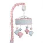 NoJo Sugar Reef Mermaid Nursery Crib Musical Mobile With Sea Shells & Stars, Aqua, Pink