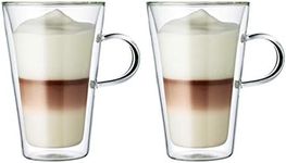 Bodum 13.5 oz Canteen Insulated Glass Mug, Double Wall High Heat Borosilicate Glass, 2 Pack