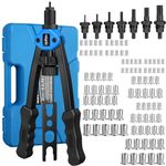 eSynic Rivet Nut Gun Rivnut Tool 13 Inch Rivnut Tool Kit Pop Rivet Nut Tool Set Hand Riveter Nut Gun Kit with 100pcs Nuts Include M3 M4 M5 M6 M8 M10 M12 Nut Tools with Carrying Case Perfect for Work