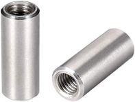 uxcell M8 Round Connector Nuts, 304 Stainless Steel Coupling Nut 30mm/1.17inch Length,Pack of 10