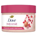 Dove Body Polish Exfoliating Scrub, Moisturizing Shea Butter and Pomegranate Seeds | Nourishes & Conditions Soft Skin | Sulphate Free, 298gm.