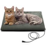 PETNF Outdoor Pet Heating Pad for Cats, Cat Heating Pad Outdoor Waterproof, Heated Cat Pets Bed Electric Safe Cat Warming Pad Mat Blanket for Outside Feral Cat, Heated Dog Cat House, M 20" X 16", Gray