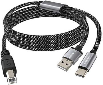 MOSWAG 2in1 USB C to USB B Printer Cable 5Feet/1.5M with USB Printer Cable USB A-Male to B-Male Cable Compatible with MacBook Pro,HP,Canon,Brother,Samsung Printers