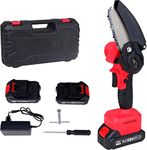 VENEKETY 24V Cordless Chainsaw Procut One Hand Lightweight Portable Battery Operated 4inch Mini Chain Saw for Pruning Tree Branch Wood Cuttingn With 2 Pc Li-ion Chargable Batteries with charger