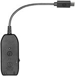 Audio Technica ATR2XUSB 3.5MM TO USB Digital Audio Adapter with Microphone and heaphone Inputs Includes USB-C to USB-A adapter (Black)