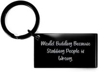 CUCOLUS Model Building Funny Keychain Gifts for Engineers and Hobbyists - Because Stabbing People is Wrong - Unique Valentine's Day Unique Gifts for Him or Her from Friends and Family