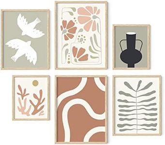 HAUS AND HUES Boho Posters & Prints - 6 Piece Art, Nature Wall Prints, Neutral Art, Minimal Art Print, Modern Gallery Wall, Botanical Print, Plants Poster, Boho Posters For Room Aesthetic (Unframed)