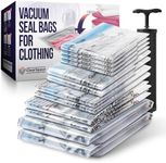 ClearSpace Vacuum Seal Bags for Clothing, Vacuum Storage Bags – 12 Combo Space Saver Bags, Blanket Storage, Clothes Storage – Vacuum Sealer Bags, Space Bags or Travel Bags, Hand Pump Included