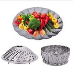 Eopzo Vita Saver for Steam Cooking Vegetable Steamer | Steamer Basket | Steamer for Momos | Folding Expandable to Fit Various Size Pot (Silver)…