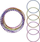 Porter and Lambert Premium Quality Adults Kids Stripy Multicolor Small Large Hula Hoops Sporting Good Fitness Rainbow Color (Pack Of 6, Medium)