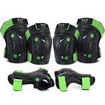 Knee Pads Elbow Pads with Wrist Guards Protective Gear Set for Kids Youth Adult Skateboard Sports Skateboarding Roller Skating Bicycling 6 in 1