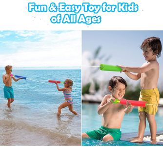 KAHEIGN 6-Pack Foam Water Pistols for Kids – 33cm, Mixed Colors, Outdoor Pool & Beach Toy