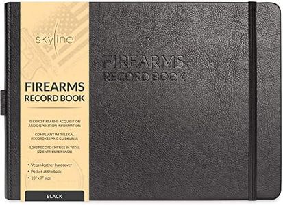 Skyline Firearms Acquisition & Disposition Record Book – Hardcover Gun Log Book for Firearm Dealers & Personal Use – Log Book for Receipt & Disposition Records – 1,342 Entries Total, 10x7″ (Black)