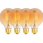 4-Pack Edison Light Bulb, Antique Vintage Style Light, Amber Warm (60w/120v)