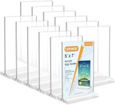 MaxGear 5x7 Acrylic Sign Holder 12 Pack, Clear Table Display Stand， Double Sided Flyer Menu Holder Photo Frame, Plastic Paper Holder Acrylic Picture Frames for Stores, Restaurants, Hotels, Office