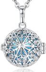 EUDORA Harmony Bola Sterling Silver Snow Flower Baby Tone Musical Chime Ball Pendant Pregnancy Necklace