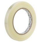 Wild Polar Premium 180 MIC Heavy Duty Clear Reinforced Fiberglass Packing Tape | Strong Transparent Mono Filament Strapping Tape for Moving House | Extra Strong Duct Tape (1, 12mm x 50m)