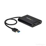 StarTech.com USB 3.0 to Dual DisplayPort Adapter, 4K 60Hz, USB to Dual DP Display Adapter/Converter for Mac/Windows