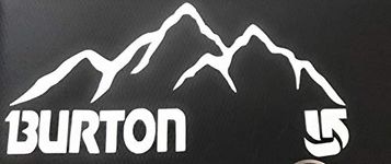 MAF Burton Mountain Snowboard Skateboards Logo WHITE Vinyl - Car Window, Bumper, Walls, Laptop, Lockers - Vinyl Decal Size: 7 inch