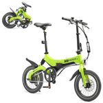 MiRiDER 16 Inch Folding Electric Bike 250W – Compact Lightweight Commuter eBike, Magnesium Alloy Frame, 45 Mile Range, 36V Samsung Battery, Fast Charge, UK Engineered (Single Speed, Acid Green)