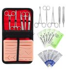 TenTabs Premium Suture Practice Kit – 14 Piece Surgical Suturing Training Kit with Large Silicone Suture Practice Pad | Medical Suturing Kit for Medical, Nursing & Veterinary Students | Suture Training Model & Tools