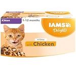 IAMS Delights Complete Wet Cat Food for Kittens Chicken in Gravy Multipack 12 x 85 g Pouches