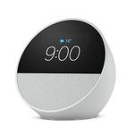 All-new Echo Spot (2024 release), Smart alarm clock with vibrant sound + Alexa, Glacier White