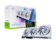 MSI Gaming RTX 5070 12G Gaming Trio OC White Graphics Card (12GB GDDR7, 192-bit, Extreme Performance: 2625 MHz, DisplayPort x 3 2.1a, HDMI 2.1b, NVIDIA Blackwell Architecture)
