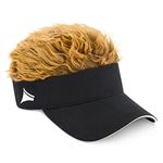 Flair Hair Women's Sun Visor Cap with Fake Hair, Light Brown, One Size