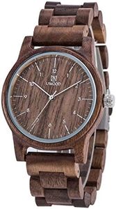 LeeEv Montres en Bois Uwood Series 40 mm Montre Unisexe en Bois Naturel Faite à la Main avec boîte-Cadeau et Bracelet réglable