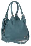 Mabel London Womens Multiple Pockets Handbag - Medium Size Multi Compartments Bag with a Long Shoulder Strap - AMELIA (Teal Blue)