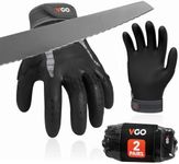 Vgo... NGG X1 Seamless Utility Gloves,Cut Resistant Safety Work Gloves,HPPE Anti-cut Liner,EN388 level C,ANSI level A3,Anti-slip Palm Mechanic Gloves(2 Pairs,XL,Black,TP1112HY)