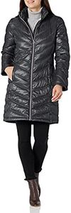 Calvin Klein Women's Chevron Packable Down Coat, Black, Large