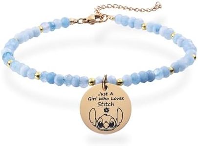 Melix Home Bracciale Stitch Stuff Regali Stich per ragazze Fan Donne Teen Regalo di compleanno carino Pietra naturale