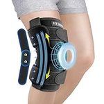 Fit Geno Hinged Knee Brace for Meniscus Tear: Upgraded Support for Knee Pain w/Dual Metal Hinges & Side Spring Stabilizers - Adjustable for Men and Women w/Torn ACL MCL Hyperextension Sprain