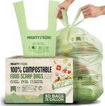 13 Gallon Compost Bags With Handles - 30 Count Biodegradable Trash Bags, Compostable Trash Bags, 13 Gallon Trash Bags, Certified By BPI And OK Compost, Food Scrap Garbage Bags, Tall Kitchen