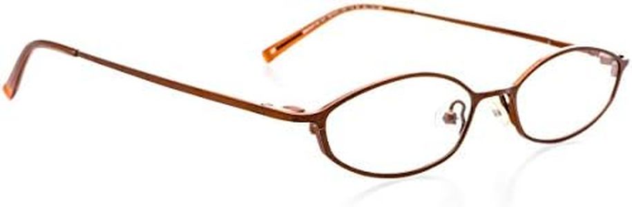 Hit Notion Optical Eyewear - Modified Oval Shape, Metal Full Rim Frame - for Women or Men Prescription Eyeglasses RX, Brushed Latte