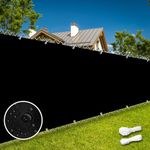 Insun Balcony Privacy Screen Outdoor for Deck Cover, UV Protection, Water Resistance, Patio Privacy Fence Screen Panel Windscreen for Garden with Rope and Cable Tie Black Grey 2.9'x16.4'