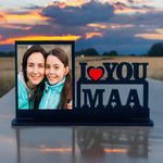 ArtwindGifts Customized Tabletop MDF Photo Frame for Mom's Birthday, Mothers Day Gift for Mom (I Love You Maa)