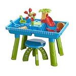 TEMI Sand Water Table Outdoor Toys - Toddler Activity Table Sandbox Toy Sensory Table Summer Toys Beach Play Table 27 Pcs Accessories for Baby Kids Children